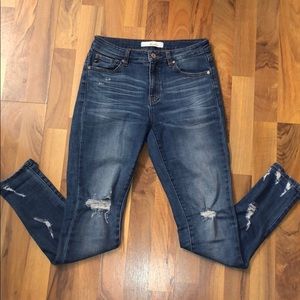 KanCan Dark Wash Destructed Skinny Jean